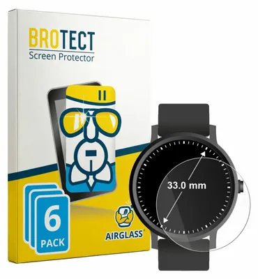 Produktbild von 6x BROTECT Schutzglas für Armbanduhren (Kreisrund, ø: 33 mm) Schutzfolie Panzer Folie Glas Display Schutz klar