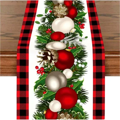 Produktbild von WEIHNACHTSLÄUFER mit WEIHNACHTSKUGELN Motiv 33x273 cm