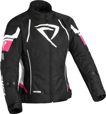 Productafbeelding van DIFI Estoril Aerotex waterdichte dames motorfiets textiljas, zwart/wit/roze, maat M