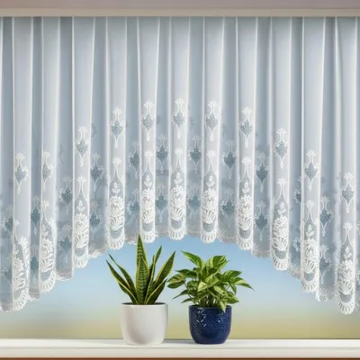 Produktbild von Fensterstore Petra Weiß - Gardine mit Faltenband:  Größe (HxB) 145x300cm