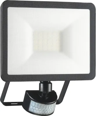 Produktbild von LED Fluter Gartenbeleuchtung mit Bewegungsmelder, Schwarz flach, Wetterfest IP54