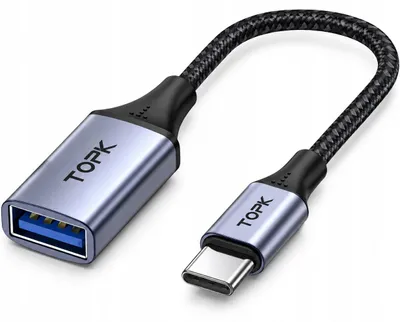 Produktbild von USB-A auf USB-C Adapter, OTG, TOPK, 20 cm