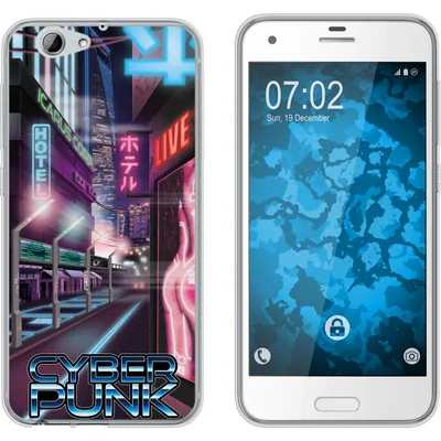 Produktbild von PhoneNatic Case kompatibel mit HTC One A9s Silikon-Hülle Retro Wave Cyberpunk.01 M4