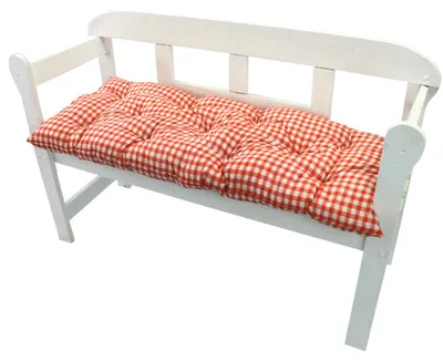 Produktbild von Bankauflage Ibiza 2er Set - Polsterauflage für Gartenbänke Gemütlich & Langlebig, Farbe:Karo-Rot, Größe:140 x 45 cm