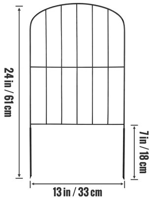 Immagine prodotto di Recinzioni per giardino - Recinzioni - Recinzioni per giardino - Cancelli per giardino - Piccole recinzioni in metallo - 24x13 pollici - Recinzioni decorative senza necessità di scavo