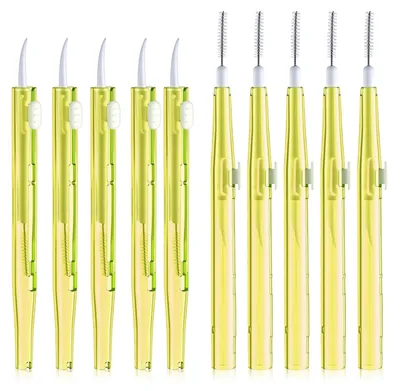 Handy-Reinigungsset, 10 Stück, doppelseitige Nylonbürsten, gelb