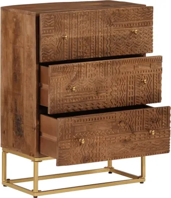 Produktbild von vidaXL Kommode 55x30x76 cm Massivholz Mango und Eisen