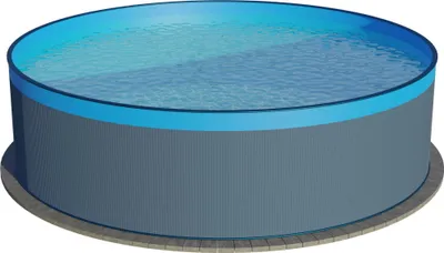 Produktbild von Stahlwandpool rund 500x120 cm, Stahl 0,4 mm anthrazit, Folie 0,3 mm blau, overlap