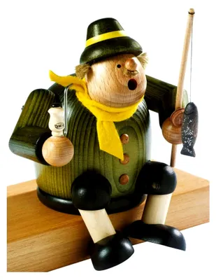Produktbild von Räuchermännchen Kantenhocker Angler, 18 cm