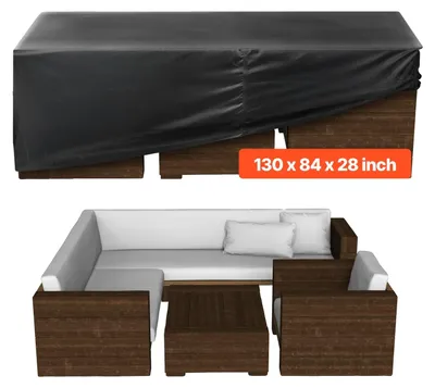 Immagine prodotto di VEVOR copertura protettiva per mobili da giardino in tessuto Oxford 420D impermeabile copritavolo rettangolare con ventilazione per tutte le condizioni atmosferiche, telone (330 x 214 x 71 cm)