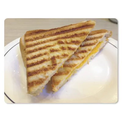 Produktbild von MuchoWow® Mauspad Mousepad Getoastetes Käsesandwich auf weißem Brett 40x30 cm - Mousepads - Maus Mat - Pad - Mausunterlage - Anti Rutsch