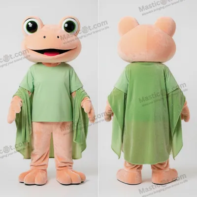 Produktbild von Samtiger MASTICOT Frosch-Maskottchen in Pfirsichtönen