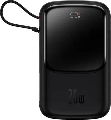 Obrázok produktu pre Baseus – Qpow Pro – powerbanka, Lightning, USB-C, USB, 20 W, 10000 mAh, kábel USB-C/Lightning, 3A – čierna