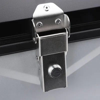Produktbild von 65L Motorrad-Topcase mit Sicherheitsschloss, wasserdichte Aluminiumlegierung, reflektierender Aufkleber, Kofferraumbox für Helmgepäck, Silber