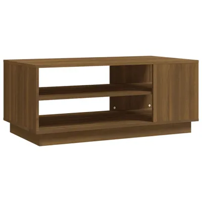 Zdjęcie produktu dla vidaXL Stolik kawowy brązowy dąb 102x55x43 cm materiał drewnopochodny