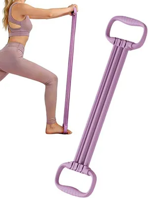Productafbeelding van Fitnessbanden met handgrepen - Trainingsapparaten oefenbanden - Kracht en flexibiliteit - Verstelbare weerstandsniveaus - 30 x 11 x 7 cm