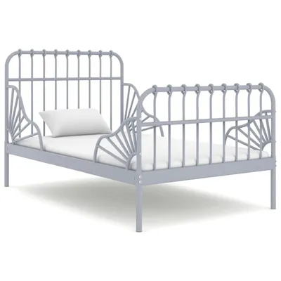 Produktbild von The Living Store Ausziehbett Grau Metall 80x130/200 cm