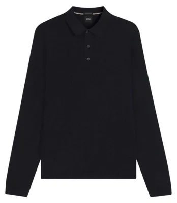 Produktbild von Boss - "Lanciomne" Poloshirt für Herren, Langärmlig GT14977 (L) (Dunkelblau)