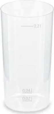 Produktbild von 100x Mehrwegbecher Longdrink transparent PP Eichstriche 2 cl 4cl 0,2 l