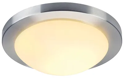Produktbild von SLV 155236 MELAN Deckenleuchte rund alu brushed satiniertes Glas E27 max. 60W