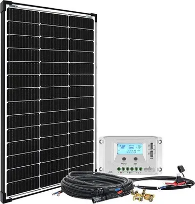 Obrázek produktu pro Solární modul 100 W, 20 A, LCD regulátor nabíjení, sada kabelů