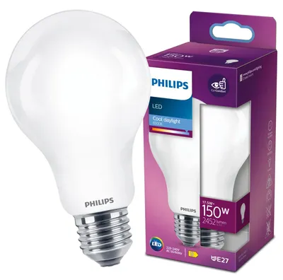 Zdjęcie produktu dla Philips Żarówka żarnikowa matowa 150 W A67 E27, 17,5 W, 150 W, E27, 2452 lm, 15000 h, Chłodna - światło dzienne