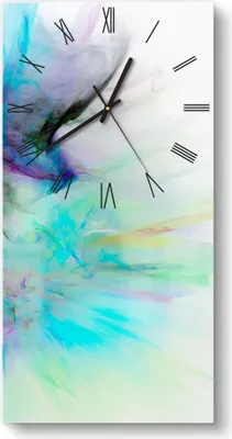 Produktbild von DEQORI Glasuhr 30x60 cm Römisch 'Supernova der Farben' Wanduhr Glas Uhr Design leise
