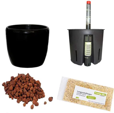Produktbild von Set5 Blumentopf Venus schwarz 11/09 Ø 14cm H 10cm+KT+WA+BT+HD50