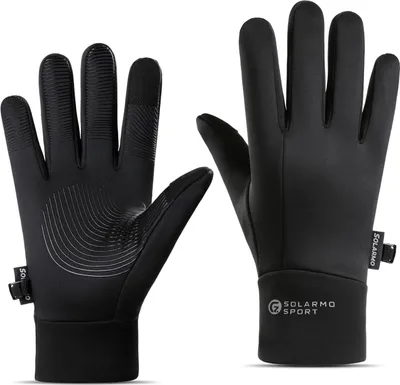 Produktbild von Herren Winter Touchscreen Handschuhe Warm Anti Rutsch Winddicht Regenfest Reiten Sport Handschuhe Schwarz M