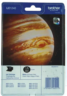 Produktbild von Brother LC1240BKBP - Schwarz - original - Blisterverpackung - Tintenpatrone - für Brother DCP-J525, J725, J925, MFC-J430, J5910, J625, J6510, J6710, J6910, J825