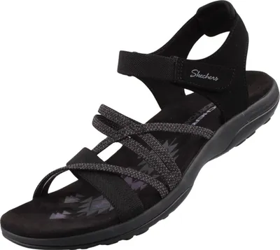 Produktbild von Skechers Regae Slim 163193-BLK Damensandale, Textil/Synthetik, Black, Vegan - Marken Skechers, Schwarz