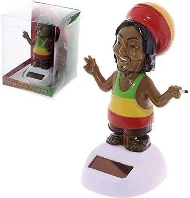 Produktbild von Tanzende Solarfigur Rasta fari, Jamaika bewegliche Figur Wackelfigur, Rasta Man