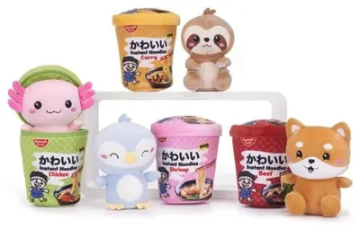 Produktbild von OttoSimon Plüsch Kuscheltier Nudelbecher mit Tier - kawaii Spielzeug