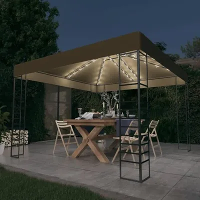 Produktbild von Gartenzelt, Pavillon, Partyzelt, Gartenpavillon, Faltpavillon, Rennzelt, Anstellpavillon, Zelt Garten, 3x3 m Taupe