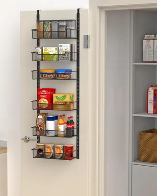 Obrázek produktu pro Omgoods - Malý organizér na zavěšení na dveře, 6 přihrádek, černý