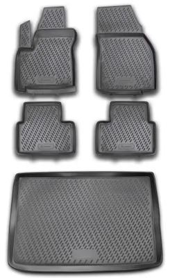 Gummi Kofferraumwanne + Fußmatten Set für Opel Meriva B, Bj. 3/2010-, schwarz