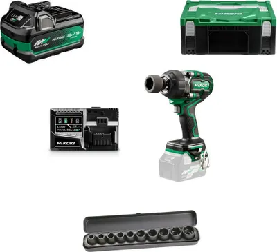 Produktbild von HiKoKi Akku Schlagschrauber WR36DEW2Z+Steckschlüssel-Set + Akku+Schnellladegerät