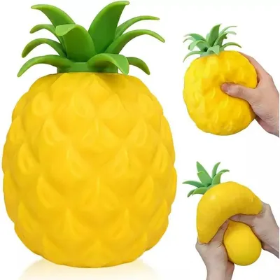 Produktbild von Spaßiges Jumbo Ananas-Squishy / Anti-Stress-Ball | Ananas Fidget Toy | Squishies | Anti-Stress-Quetschball (TikTok-Trend) – Ananas