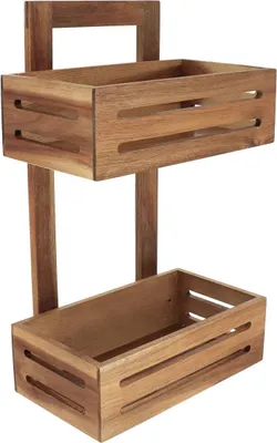 Produktbild von Regal mit 2 körben akazie mdf - akazie - Tendance