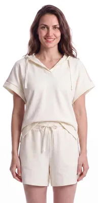 Produktbild von BOSS Damen-Kapuzenpullover mit kurzen Ärmeln 50561076