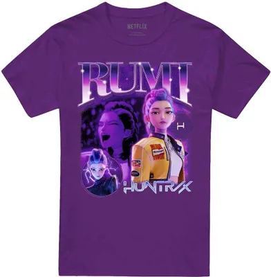 Productafbeelding van K-Pop Demon Hunters - "Huntr/X" T-shirt voor heren/dames, uni model, TV20370 (maat M) (paars)