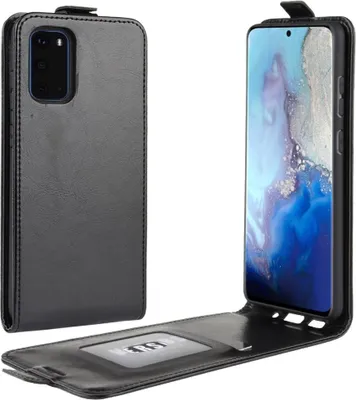 Produktbild von Flip Case Handyhülle für Samsung Galaxy S20 Vertikal Schutzhülle Tasche Cover Schwarz Bumper Smartphone Kartensteckplatz-Kreditkarte-Geldscheine EC-Karte Bank-Karte