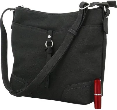 Immagine prodotto di Azomor® Elegante borsa a tracolla nera con cerniera per l'uso quotidiano, 28x8,5x25 cm