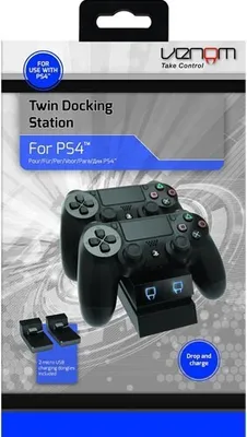 Produktbild von Venom Twin Docking Station, lädt zwei Dualshock 4 Controller gleichzeitig, LED Anzeige, Playstation 4