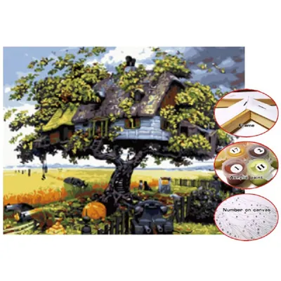 Produktbild von Malerei mit Zahlen Leinwand 30x40cm Haus