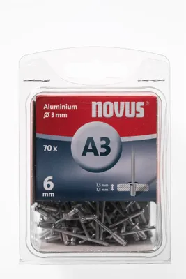 Produktbild von Novus 045-0028, Blindniete, Aluminium, Aluminium, Kappenkopf, 6 mm, 3,5 mm