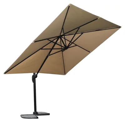 Image de Parasol, 3 m x 3 m, manivelle, rotation à 360°, armature en acier, protection UV