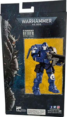 Obrázek produktu pro Warhammer 40000 Ultramarines Reiver s karabinou 18 cm, pohyblivé klouby + obchodní karta, McFarlane Toys 10926