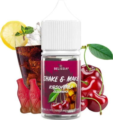 Produktbild von Belissia Shake and Make Kirsch-Cola Refill - 30 ml hochdosiertes Lebensmittelaroma - zum Nachfüllen - Für Backen, Speisen, Getränke, Shakes, DIY uvm