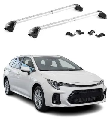 Image de Barres de toit transversales pour Suzuki Swace 2020-2026 Aluminium Gris ABE, Image générée par une IA